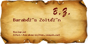 Barabás Zoltán névjegykártya